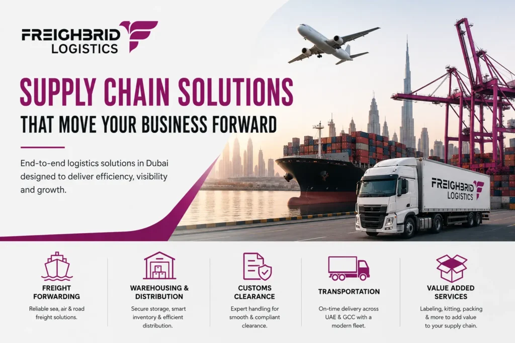 An expert ranking of the top supply chain solutions providers in Dubai for 2026, with services, costs, stats and a clear way to choose your logistics partner.